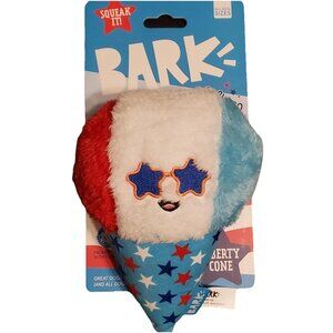 BARK by Barkbox Yankee Doodle Liberty Cone Squeaker Plush Dog Toy, All Dog Sizes